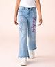 Nino Togs Denim Woven Starlight Text Embroidered Flared Jeans - Blue