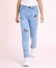Nino Togs Denim Floral Embroidered Tapered Jeans - Blue