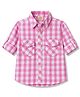Rikidoos Cotton Woven Shirt Full Sleeve Checked Pink 8-9 Years