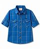 Rikidoos Cotton Woven Full Sleeve Checks Shirt Blue 2-3 Years