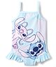 Babyhug Disney Lycra Sleeveless V Cut Swimsuit With Lilo & Stitch Graphics - Blue