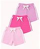 KUCHIPOO Cotton Blend Knit Pack Of 3 Side Taped Shorts - Light Pink Pink & Lavender