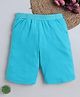BABY NATION Cotton Knit Solid Shorts - Turquoise