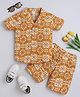 BABY NATION Woven Floral Printed Coordinating Shirt & Shorts Set - Yellow