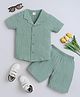 BABY NATION Woven Half Sleeves Crepe Textured Shirt & Shorts Set - Light Green