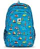 JUST BAGS Height 17 Inches School Backpack  Grade I, II, III | 24.5L | Artzy School Backpack with 3 Spacious Compartments and 2 Bottle Holders | Zoomy - Blue