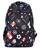 JUST BAGS Height 17 Inches  Age 6 to 9 | Grade I, II, III | 24.5L | Artzy School Backpack with 3 Spacious Compartments and 2 Bottle Holders | Juvex - Black
