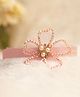 BABY Charm Pearls & Stone Embellished Floral Applique Detailed Headband - Baby Pink