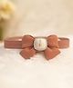 BABY Charm Stone Embellished Bow Applique Detailed Headband - Peach