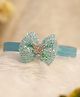 BABY Charm Bow & Butterfly Applique Glitter Detailed Headband - Blue