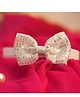 BABY Charm Sequins Embellished Bow Applique Detailed Headband - White