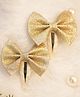 BABY Charm Glittered Bow Applique Detailed Snap Clips - Gold