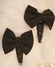 BABY Charm Glittered Bow Applique Detailed Snap Clips - Black