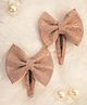 BABY Charm Glittered Bow Applique Detailed Snap Clips - Onion Pink