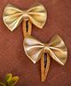 BABY Metallic Bow Applique Detailed Snap Clips - Gold