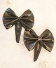BABY Metallic Bow Applique Detailed Snap Clips - Black