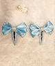 BABY Charm Bow Applique Detailed Pearls Embellished Snap Clips - Sky Blue