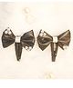 BABY Charm Bow Applique Detailed Pearls Embellished Snap Clips - Black