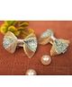 BABY Charm Bow Applique Detailed Hair Clips - Blue