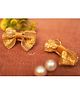 BABY Charm Glittered Bow Applique Detailed Alligator Hair Clips - Gold