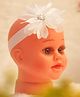 BABY Charm Pearl Embellished Floral Applique Detailed Headband - White