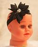 BABY Charm Pearl Embellished Floral Applique Detailed Headband - Black