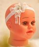 BABY Charm Stones Embellished Floral Applique Detailed Headband - White