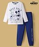 Honeyhap Disney 100% Cotton Knit Full Sleeves T-Shirt & Pyjama Night Suit With Micky Mouse & Friends Graphic - Multicolor