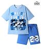 Honeyhap Disney 100% Cotton Knit Half Sleeves T-Shirt & Shorts Night Suit With Micky Mouse Graphic - Multicolor