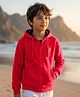 Pine Kids Knit Full Sleeves Hooded Solid Colour Sweat Jacket with Kangaroo Pockets -  Red
