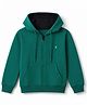 Pine Kids Cotton Knit Full Sleeves Hooded Solid Colour Sweat Shirt with Kangaroo Pockets -  Green