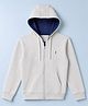 Pine Kids Cotton Knit Hoodies with Full Sleeves in Grey for 6-7 Years