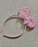 Kid-O-World Bow Applique Detailed Sequins & Beads Embellished Hair Band  - Light Pink
