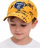 Vritraz Typography Printed & Peace Sign Badge Detailed Baseball Cap - Yellow - Circumference - 52 - 56 Cms