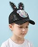 Vritraz Net Knit Bunny Applique Detailed Sequins Embellished Baseball Cap - Black - Circumference 52 - 56 Cm