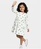 Orange Sugar 100% Cotton Knit Full Sleeves Birds Printed Dress - Off White