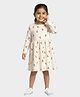 Orange Sugar 100% Cotton Knit Full Sleeves Oranges Printed Dress - Off White