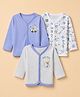 Babyhug 100% Cotton Interlock Knit Full Sleeves Jhablas with Cute Baby Bear Embroidery and Bear Travel Print Pack of 3 - WHite, Grey, Lilac