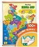 Imagimake Mapology India Map Wall Chart Interactive Learning with 103 Reusable Stickers - Multicolor
