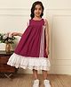 Bugandbees Cotton Woven Sleeveless Lace Detailed Dress - Purple