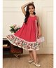 Bugandbees Knitted Knit Sleeveless Floral Printed Dress - Pink