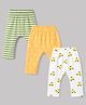 Babyhug Cotton Knit Full Length Striped Star & Vehicles Printed Diaper Leggings Pack of 3 - Multicolor