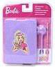Barbie Stationery Set Plush Notebook Kit with Pencil, Pen & Sticker - Purple