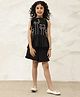 Bugandbees Cotton Woven Sleeveless Trees Embroidered Top & Shorts Set - Black