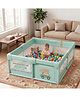 Safe O Kid Large Baby Playpen  with Safety Lock Non Toxic Oxford Fabric Includes 50 Ocean Balls and 2 Grab Rings Green for Ages up to 5 Years Green