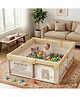 Safe-O-Kid Large Playpen for Baby up to 5 Years with Safety Lock, Baby Playard with 50 Balls and 2 Anti-Fall Grasp Rings