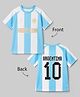Pine Active Knit Half Sleeves Printed Football T-Shirt - White & Blue
