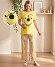 Bella Mama Disney 100% Cotton Knit Half Sleeves Night Suit With Winnie The Pooh Graphic & Stripes - Yellow
