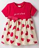 CUCUMBER Cotton Knit One Piece Dresses/Frocks Half Sleeves Round Neck Heart Print Red 18-24 Months