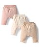 Simply Cotton Knit Full Length Star & Hearts Printed & Striped  Diaper Leggings Pack Of 3 - Multicolor